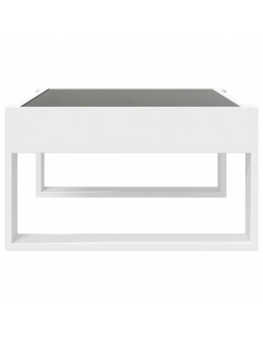 Tavolino da Salotto con LED Infinity Bianco 70x53x30 cm