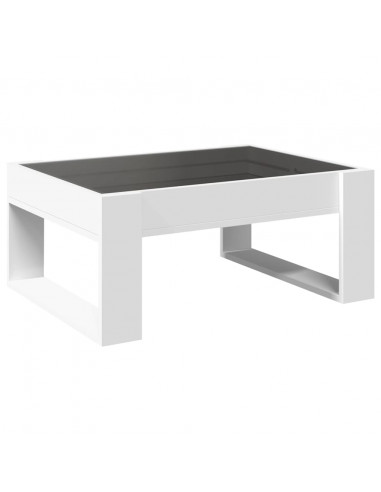 Tavolino da Salotto con LED Infinity Bianco 70x53x30 cm