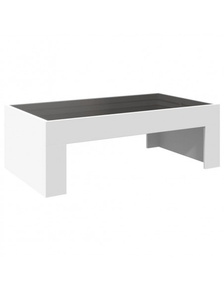 Tavolino da Salotto con LED Infinity Bianco 90x50x30 cm