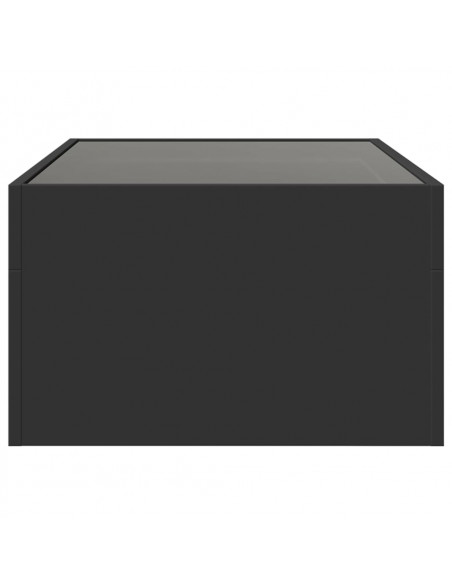Tavolino da Salotto con LED Infinity Nero 90x50x30 cm