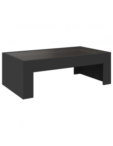 Tavolino da Salotto con LED Infinity Nero 90x50x30 cm