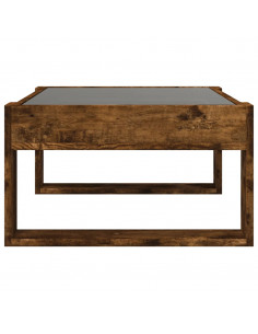 Tavolino da Salotto con LED Infinity Rovere Fumo 70x53x30 cm 2