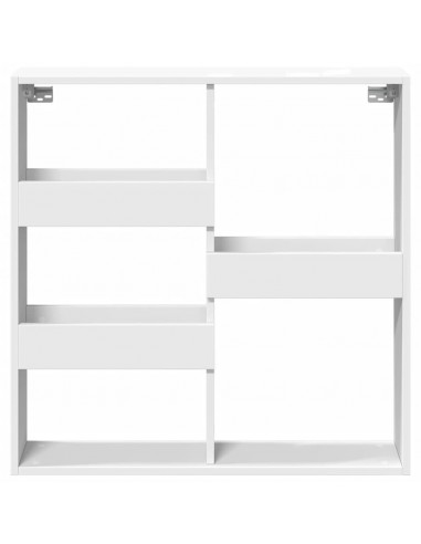 Armadietto a Muro Bianco 80x15x80 cm in Legno Multistrato