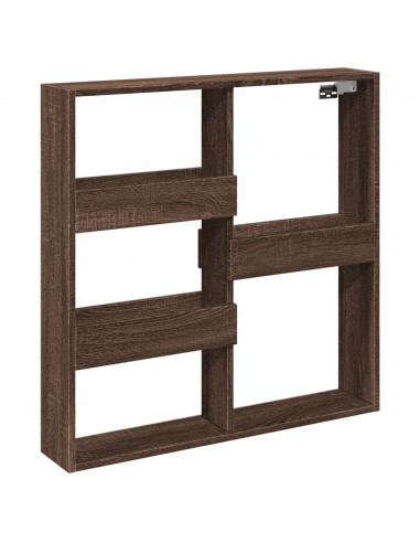 Armadietto a Muro Rovere Marrone 80x15x80 cm Legno Multistrato