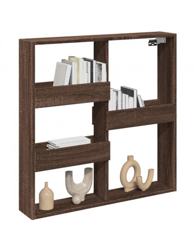 Armadietto a Muro Rovere Marrone 80x15x80 cm Legno Multistrato