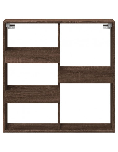 Armadietto a Muro Rovere Marrone 80x15x80 cm Legno Multistrato