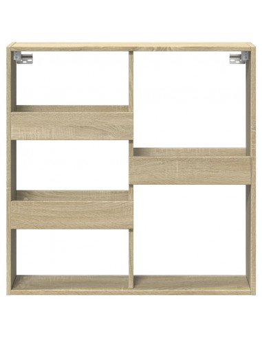 Armadietto a Muro Rovere Sonoma 80x15x80 cm Legno Multistrato