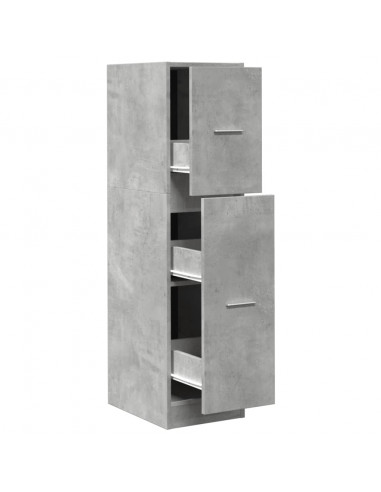 Armadietto da Farmacia Grigio Cemento 30x41x118 cm Truciolato