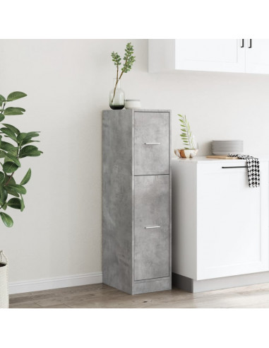 Armadietto da Farmacia Grigio Cemento 30x41x118 cm Truciolato