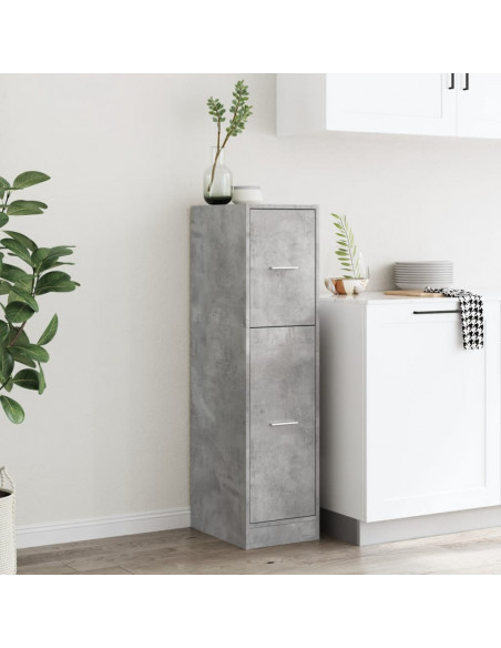 Armadietto da Farmacia Grigio Cemento 30x41x118 cm Truciolato