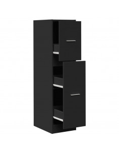 Armadietto da Farmacia Nero 30x41x118 cm in Truciolato 2