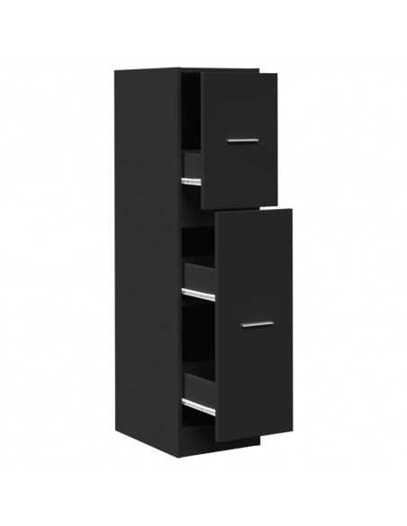 Armadietto da Farmacia Nero 30x41x118 cm in Truciolato