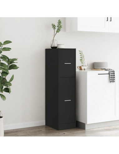 Armadietto da Farmacia Nero 30x41x118 cm in Truciolato