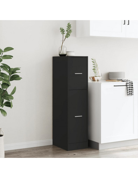 Armadietto da Farmacia Nero 30x41x118 cm in Truciolato