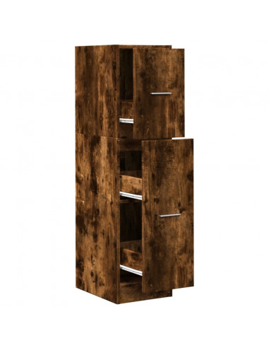 Armadietto da Farmacia Rovere Fumo 30x41x118 cm in Truciolato