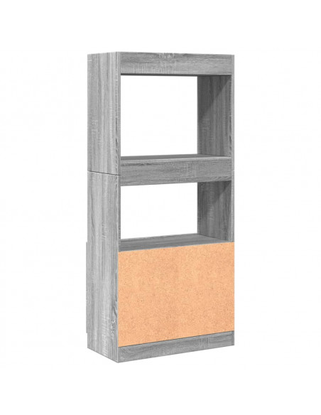 Credenza Grigio Sonoma 63x33x140 cm in Truciolato