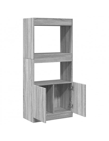 Credenza Grigio Sonoma 63x33x140 cm in Truciolato
