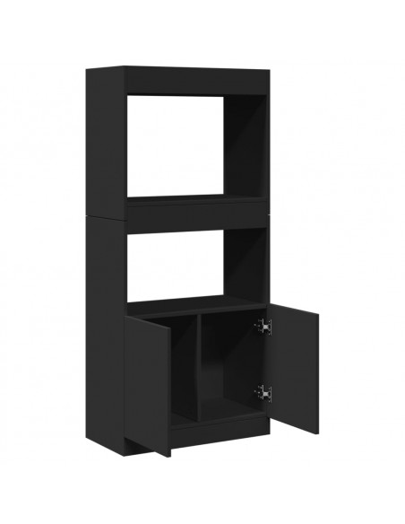 Credenza Nera 63x33x140 cm in Truciolato