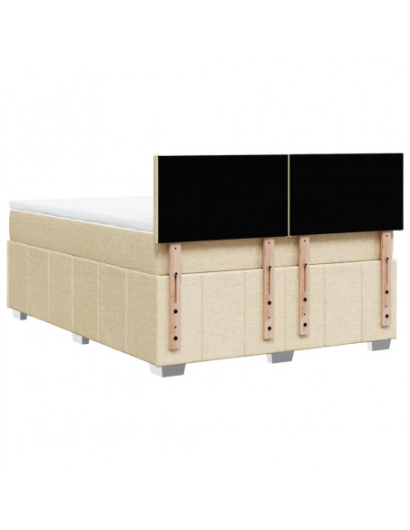 Giroletto a Molle con Materasso Crema 140x200 cm in Tessuto