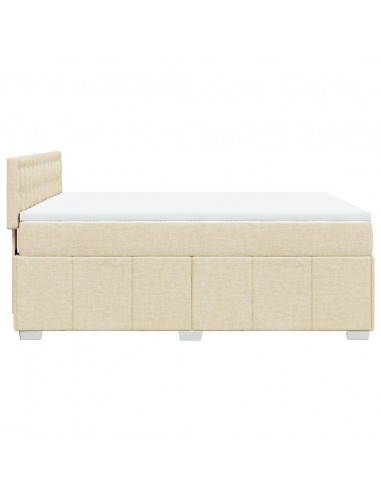 Giroletto a Molle con Materasso Crema 140x200 cm in Tessuto