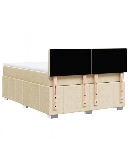 Giroletto a Molle con Materasso Crema 140x200 cm in Tessuto