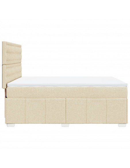 Giroletto a Molle con Materasso Crema 140x200 cm in Tessuto