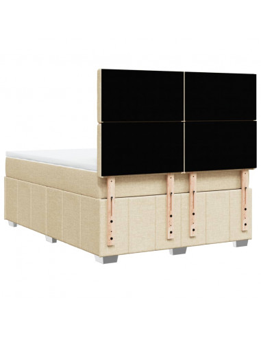 Giroletto a Molle con Materasso Crema 140x200 cm in Tessuto