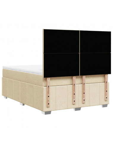 Giroletto a Molle con Materasso Crema 140x200 cm in Tessuto