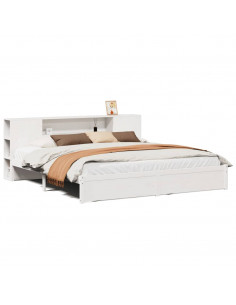 Giroletto con Libreria senza Materasso 180x200 cm in Legno Pino 2