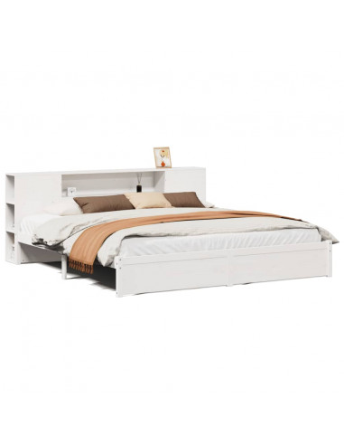 Giroletto con Libreria senza Materasso 180x200 cm in Legno Pino