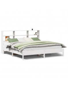 Giroletto con Libreria senza Materasso 180x200 cm in Legno Pino 2