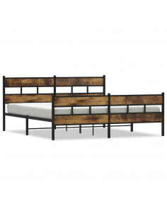 Giroletto senza Materaso in Metallo Rovere Fumo 183x213 cm 2