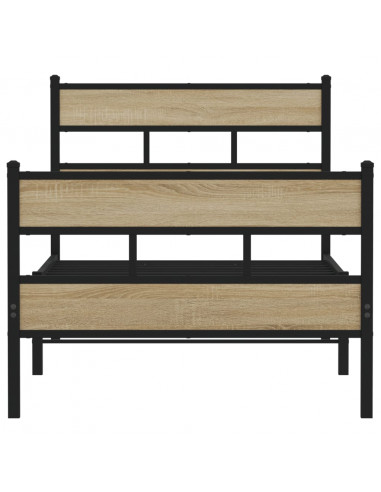 Giroletto senza Materaso in Metallo Rovere Sonoma 100x190 cm