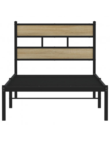 Giroletto senza Materaso in Metallo Rovere Sonoma 100x200 cm