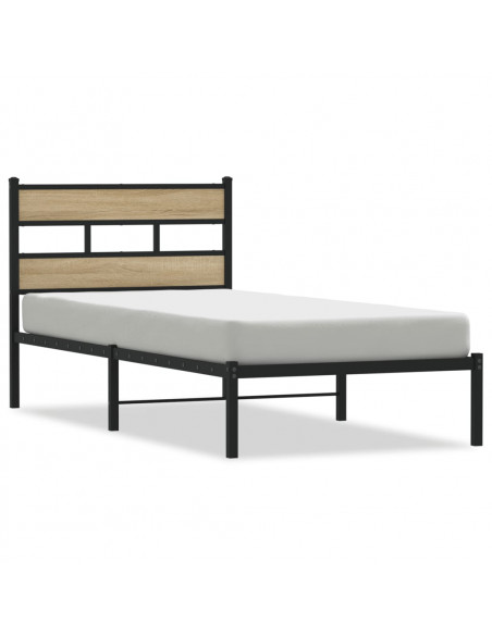 Giroletto senza Materaso in Metallo Rovere Sonoma 75x190 cm
