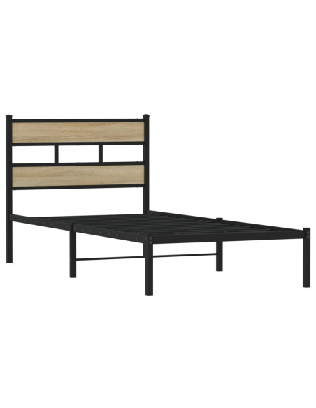 Giroletto senza Materaso in Metallo Rovere Sonoma 75x190 cm