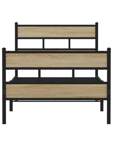 Giroletto senza Materaso in Metallo Rovere Sonoma 90x200 cm