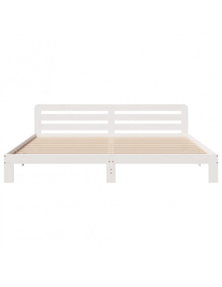 Giroletto senza Materasso Bianco 200x200 cm Legno Massello Pino