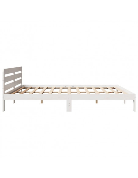 Giroletto senza Materasso Bianco 200x200 cm Legno Massello Pino