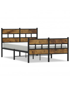 Giroletto senza Materasso in Metallo Rovere Fumo 120x190 cm 2