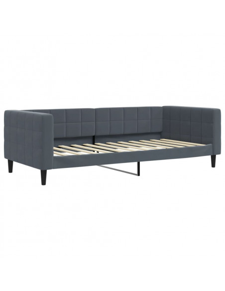 Letto da Giorno Grigio Scuro 100x200 cm in Velluto