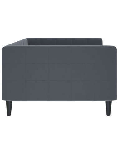 Letto da Giorno Grigio Scuro 100x200 cm in Velluto