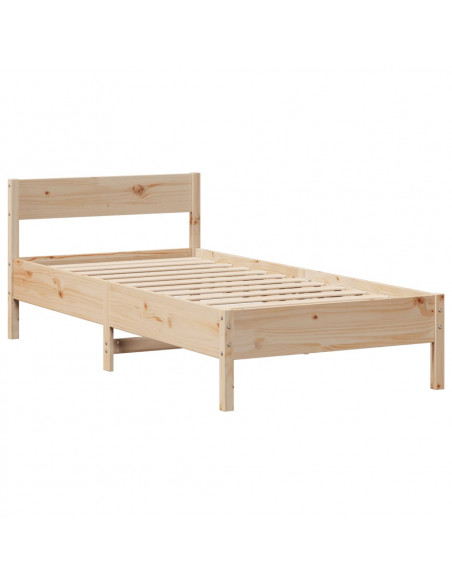 Letto Libreria senza Materasso 100x200 cm in Legno di Pino