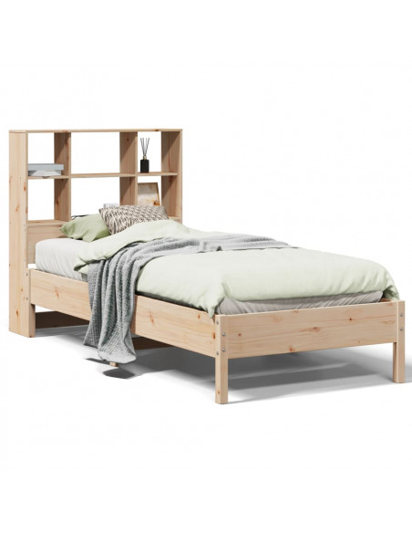 Letto Libreria senza Materasso 100x200 cm in Legno di Pino