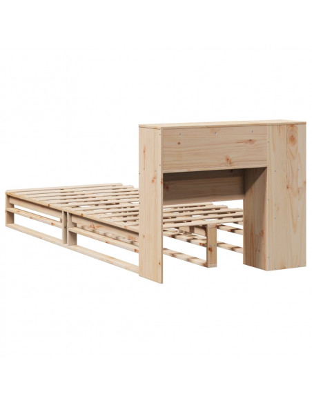 Letto Libreria senza Materasso 100x200 cm in Legno Massello
