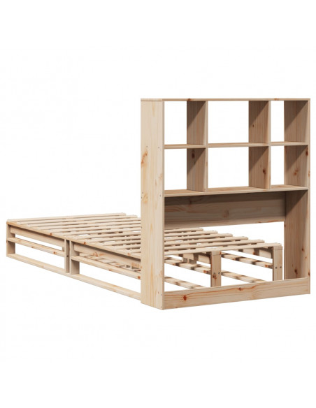 Letto Libreria senza Materasso 100x200 cm in Legno Massello