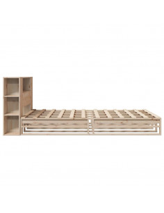 Letto Libreria senza Materasso 120x190 cm in Legno Massello 2