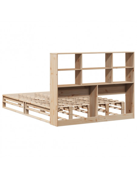 Letto Libreria senza Materasso 135x190 cm in Legno Massello