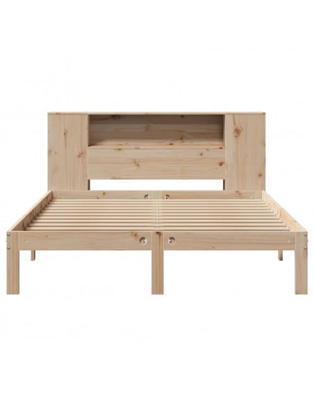 Letto Libreria senza Materasso 140x190 cm in Legno di Pino