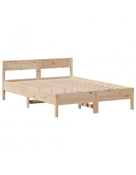 Letto Libreria senza Materasso 140x190 cm in Legno di Pino